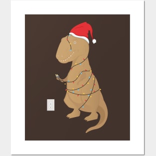 Funny Christmas Trex Tree Rex Posters and Art